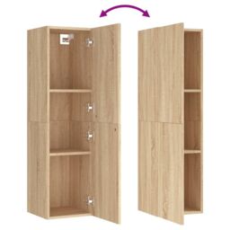 Berkfield Home TV Cabinet Sonoma Oak 30.5x30x110 cm Engineered Wood in Brown - thumbnail 6