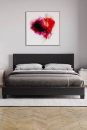 HD Designs Lisbon King Size Faux Leather Bed Frame UKFR Fabric in Black - thumbnail 9