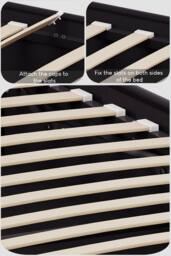 HD Designs Lisbon King Size Faux Leather Bed Frame UKFR Fabric in Black - thumbnail 4