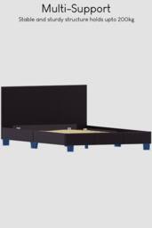 HD Designs Lisbon King Size Faux Leather Bed Frame UKFR Fabric in Black - thumbnail 6