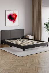 HD Designs Lisbon King Size Faux Leather Bed Frame UKFR Fabric in Black - thumbnail 8