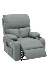 Living and Home Single Sofa Recliner Armchair Reclining Chair with Massage & Heat in Grey - thumbnail 5