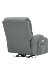 Living and Home Single Sofa Recliner Armchair Reclining Chair with Massage & Heat in Grey - thumbnail 6