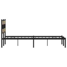 Berkfield Home Metal Bed Frame without Mattress Sonoma Oak 140x190 cm in Brown - thumbnail 5