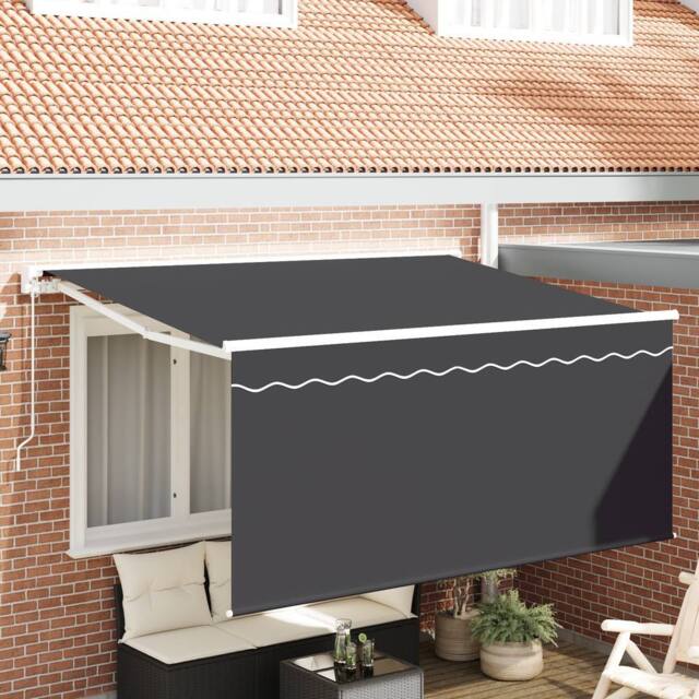 Berkfield Home Retractable Awning Manual Anthracite 300 x 200 cm Fabric - image 1