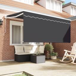 Berkfield Home Retractable Awning Manual Anthracite 300 x 200 cm Fabric - thumbnail 3