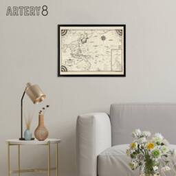 "Artery8 Map Ernest Dudley Chase 1944 Pacific Victory Framed Canvas Wall Art Print in Beige - Size: W12"" x H16""" - thumbnail 3