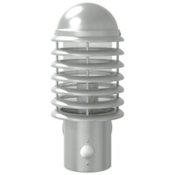 Berkfield Home Outdoor Wall Lights with Sensors 2pcs Silver Stainless Steel - thumbnail 4