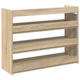 Berkfield Home Shoe Rack Sonoma Oak 80x25x62 cm Engineered Wood in Light Oak - Size: 80 x 25 x 62 cm - thumbnail 6