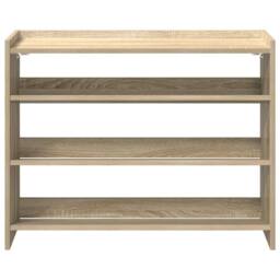 Berkfield Home Shoe Rack Sonoma Oak 80x25x62 cm Engineered Wood in Light Oak - Size: 80 x 25 x 62 cm - thumbnail 4