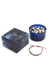 KDMD Zodiac Crystal Candle & Gemstone Bracelet for Aries-Freshness in Blue - thumbnail 2