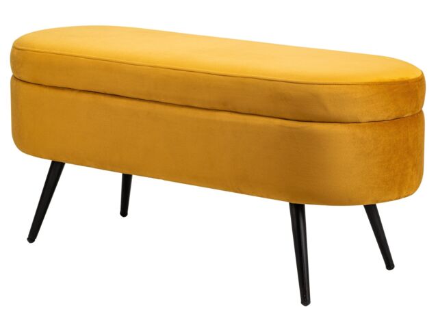 Nordlys Scandinavian Design Bench with Metal Legs Storage in Yellow - image 1