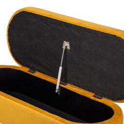 Nordlys Scandinavian Design Bench with Metal Legs Storage in Yellow - thumbnail 7