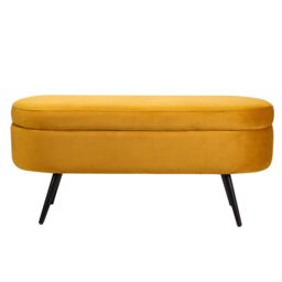 Nordlys Scandinavian Design Bench with Metal Legs Storage in Yellow - thumbnail 6