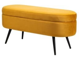 Nordlys Scandinavian Design Bench with Metal Legs Storage in Yellow