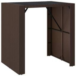 Berkfield Home 5 Piece Garden Bar Set with Cushions Brown Poly Rattan - thumbnail 7