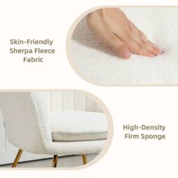 STILVORA Set of 2 Armchairs with Steel Legs in Cream - thumbnail 7