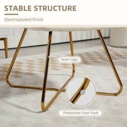 STILVORA Set of 2 Armchairs with Steel Legs in Cream - thumbnail 8