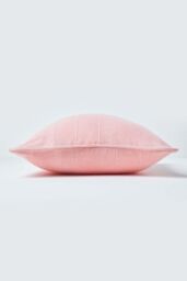 Homescapes Cotton Rajput Ribbed Cushion Cover in Pink - Size: 60 cm x 60 cm - thumbnail 2