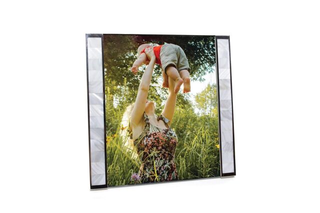 Silver Editions Mother of Pearl Medici Photo Frame Small Visible picture size 4in x 6in in Silver