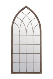 MirrorOutlet 'Dorset' Rustic Arch Large Garden Metal Frame Wall Mirror 169xm x 75cm in Brown - thumbnail 2