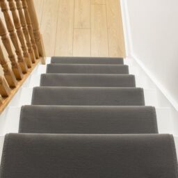runrug Light Grey Plain Stair Carpet Runner - Size: 70 cm x 450 cm - thumbnail 3