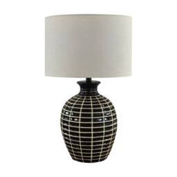 Pagazzi Donna Wood Effect Table Lamp in Black - thumbnail 2