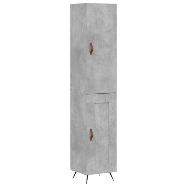 Berkfield Home Highboard Concrete Grey 34.5x34x180 cm Engineered Wood - image 1