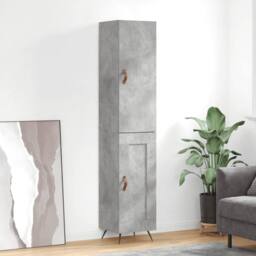 Berkfield Home Highboard Concrete Grey 34.5x34x180 cm Engineered Wood - thumbnail 2