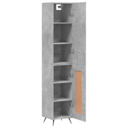 Berkfield Home Highboard Concrete Grey 34.5x34x180 cm Engineered Wood - thumbnail 4