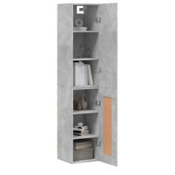 Berkfield Home Highboard Concrete Grey 34.5x34x180 cm Engineered Wood - thumbnail 3