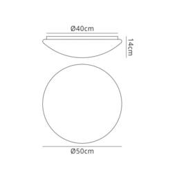 Netlighting Fusion Flush Ceiling Wall 28W LED Large 3000K 2800lm White Acrylic - thumbnail 2