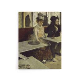 "Artery8 In a Cafe Absinthe Drinkers Edgar Degas Vintage Canvas Wall Art in Grey - Size: W18"" x H24""" - thumbnail 1