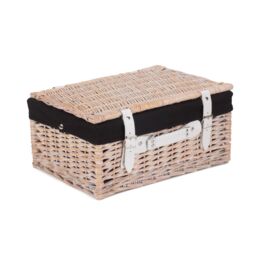 Red Hamper Wicker 41cm White Hamper with Cotton Lining - thumbnail 2
