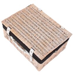Red Hamper Wicker 41cm White Hamper with Cotton Lining - thumbnail 4