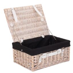 Red Hamper Wicker 41cm White Hamper with Cotton Lining