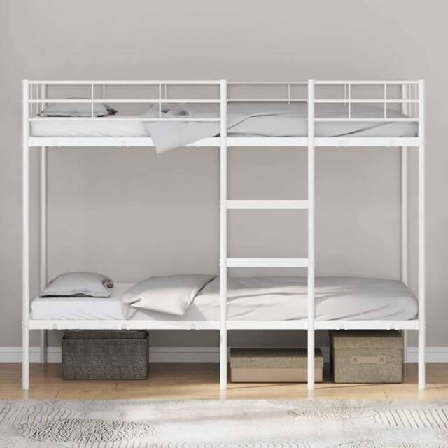 Berkfield Home Breathable Bunk Bed without Mattress White 90x200 cm Steel - image 1