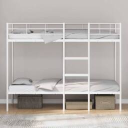 Berkfield Home Breathable Bunk Bed without Mattress White 90x200 cm Steel