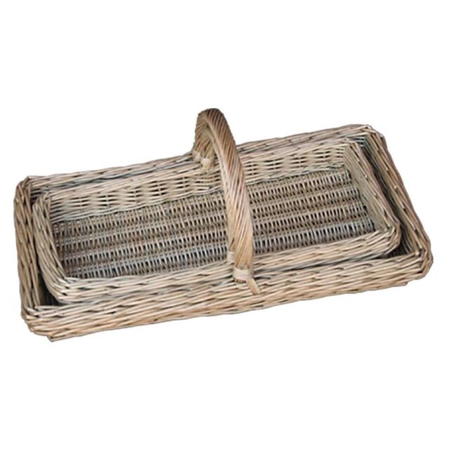 Red Hamper Wicker Set of 2 Lincolnshire Garden Trugs in Brown - image 1