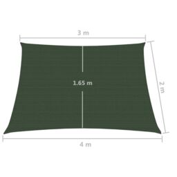 Berkfield Home Sunshade Sail 160 g/m ² Dark Green 3/4x2 m HDPE - thumbnail 6