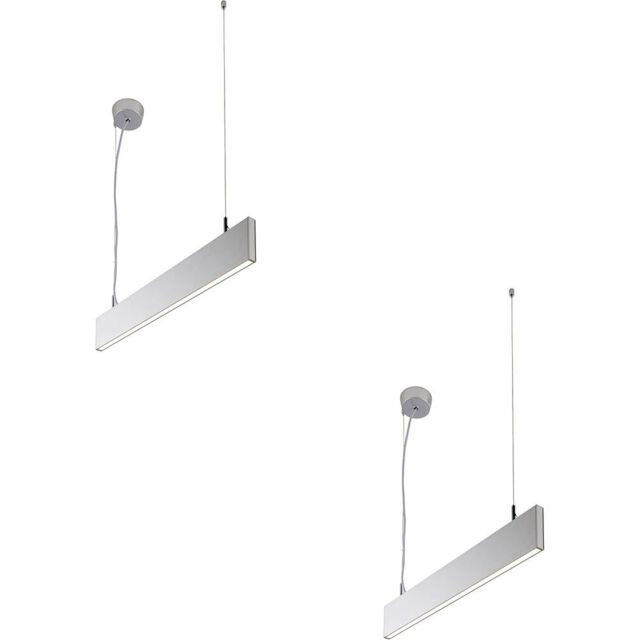 Loops 2 PACK Slim Commercial Suspension Light - 610mm x 20mm - 25W Cool White LED - image 1