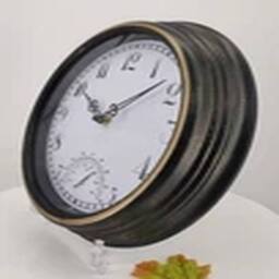 Havendro Garden Station Wall Clock with Thermometer Arabic 12inch Brown - thumbnail 3