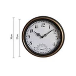 Havendro Garden Station Wall Clock with Thermometer Arabic 12inch Brown - thumbnail 2
