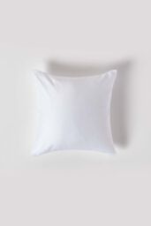 Homescapes Sateen Cotton Continental Pillowcase 400 TC, 40 x 40 cm in White - thumbnail 1