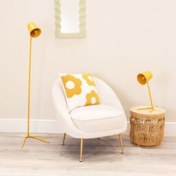 ValueLights Lark Metal Task Slimline Floor Lamp in Yellow - thumbnail 4