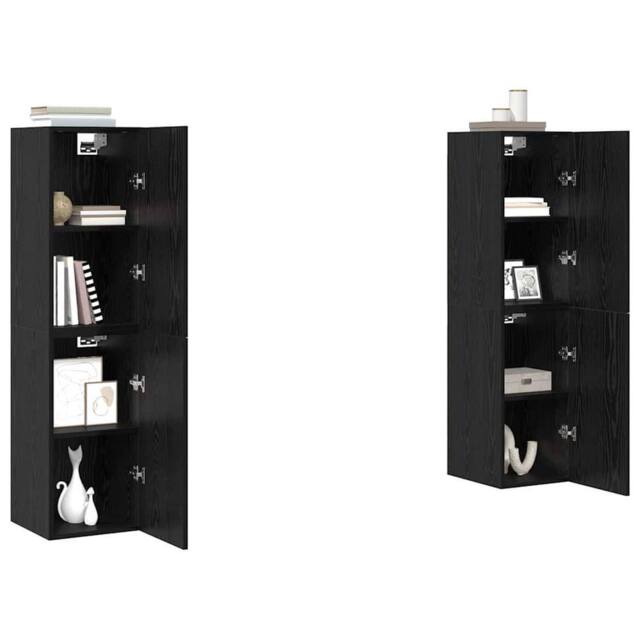 Berkfield Home TV Cabinet 4 pcs Black oak 30.5 x 30 x 60 cm Engineered wood - image 1