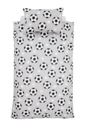 Catherine Lansfield 'Brushed Cotton Football Stars' Reversible Duvet Cover Set in Grey - Size: Junior - thumbnail 5