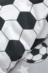 Catherine Lansfield 'Brushed Cotton Football Stars' Reversible Duvet Cover Set in Grey - Size: Junior - thumbnail 4