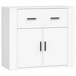 Berkfield Home Sideboard White 80x33x70 cm Engineered Wood - Size: 80 x 33 x 70 cm - thumbnail 1