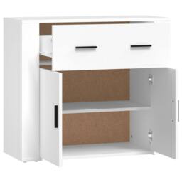 Berkfield Home Sideboard White 80x33x70 cm Engineered Wood - Size: 80 x 33 x 70 cm - thumbnail 4